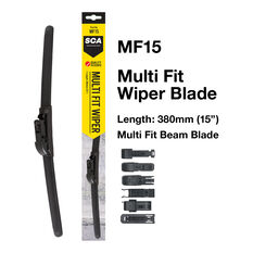 SCA Multi-Fit Wiper Blade 380mm (15") Single - MF15, , scanz_hi-res