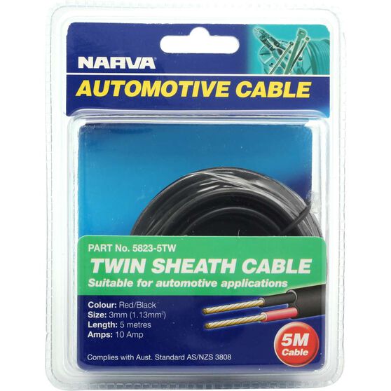 Narva Automotive Cable - Twin Sheath, 10 Amp 3mm x 5m, , scanz_hi-res