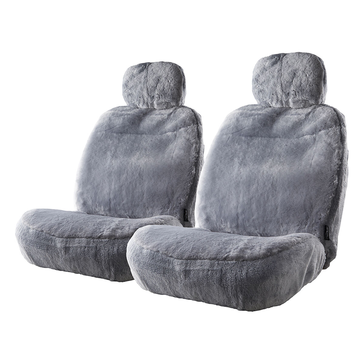 Gold CLOUDLUX Sheepskin Seat Covers Grey Adjustable Headrests