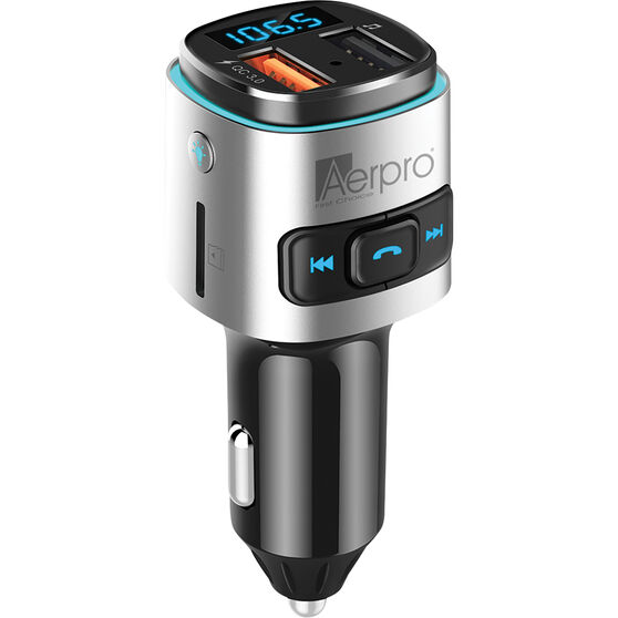 Aerpro Bluetooth FM Transmitter with QC3.0 USB APBT210 Supercheap