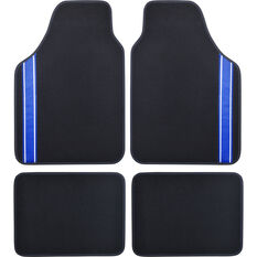 SCA Racing Car Floor Mat - Carpet, Black / Blue, Set of 4, , scanz_hi-res