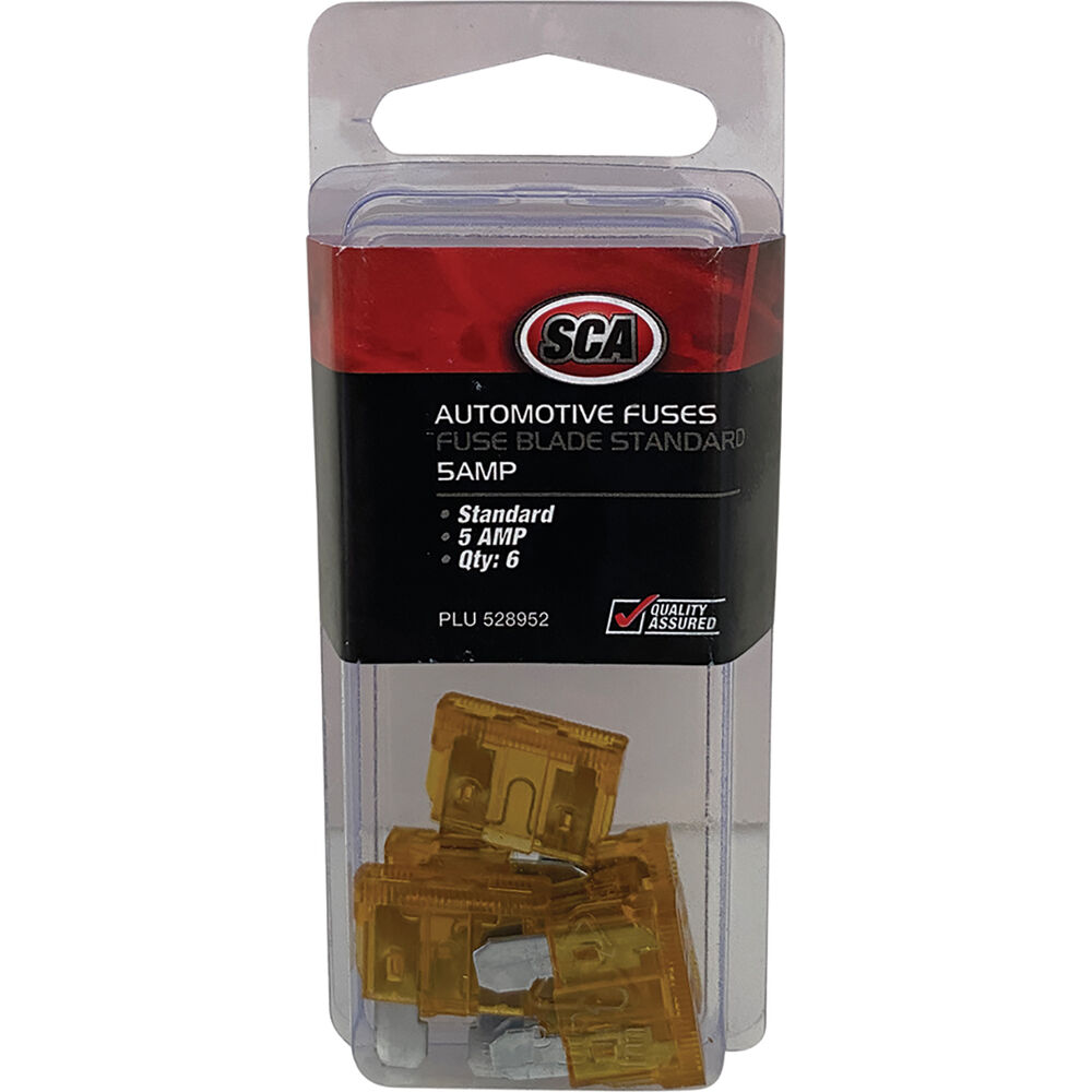SCA Automotive Fuses Standard Blade, 5 Amp, 6 Piece Supercheap Auto
