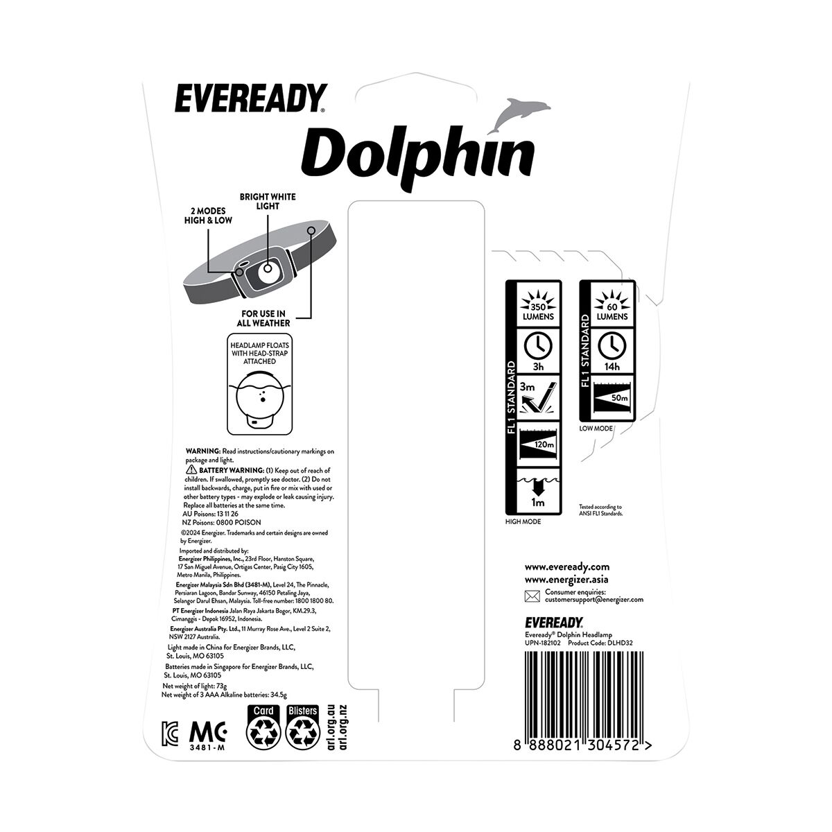 Eveready Dolphin Headlight 350 Lumens, , scanz_hi-res