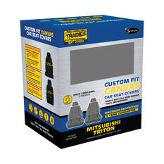 Tradies Canvas Ready Made Seat Covers Front Pair Grey suits Triton, , scanz_hi-res