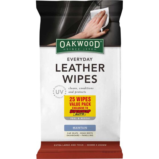 Oakwood Everyday Leather Wipes 25 Pack, , scanz_hi-res