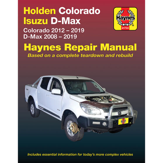 Haynes Repair Manual Holden Colorado RG 2012-2019, Isuzu D-Max 2008-2019 41733, , scanz_hi-res