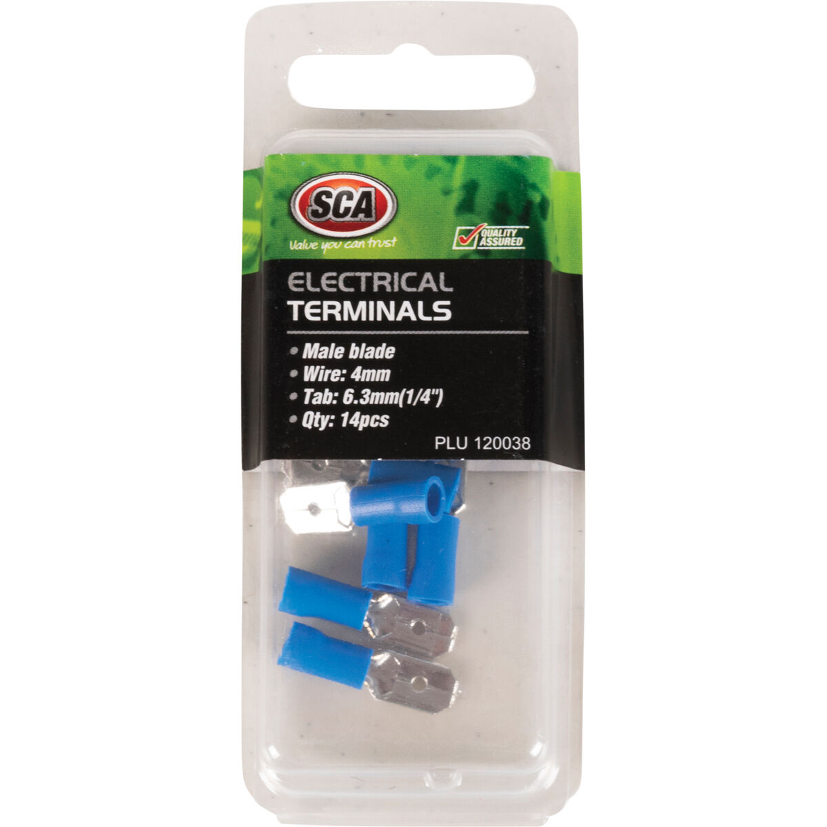 SCA Electrical Terminals - Male Blade, 6.3mm Blue, 14 Pack, , scanz_hi-res