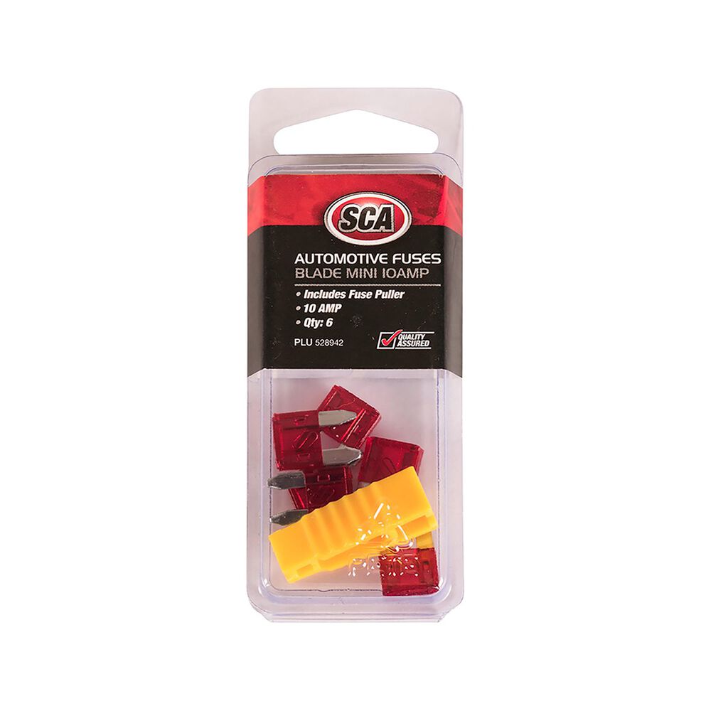 SCA Automotive Fuses Mini Blade, 10 Amp, 6 Piece Supercheap Auto