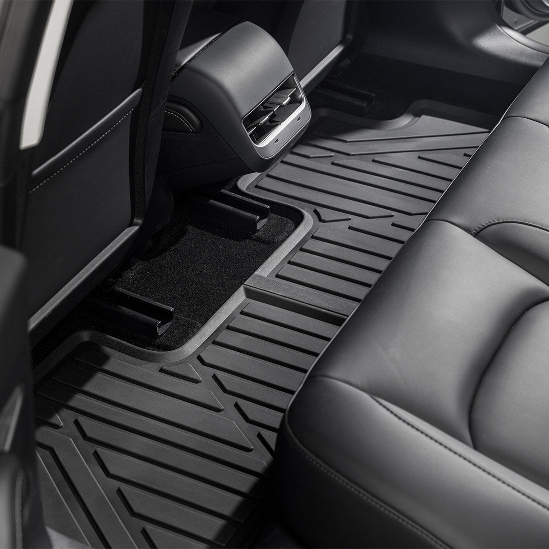SCA Rubber Car Floor Mats - Front/Rear, Tesla Model 3 2019-23, Black, , scanz_hi-res
