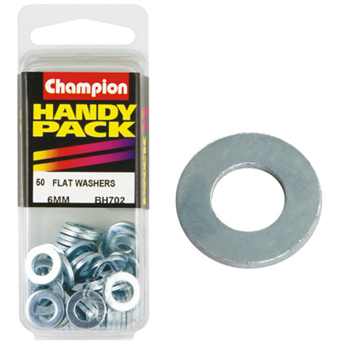 Champion Handy Pack Steel Flat Washers BH702, 6mm, , scanz_hi-res