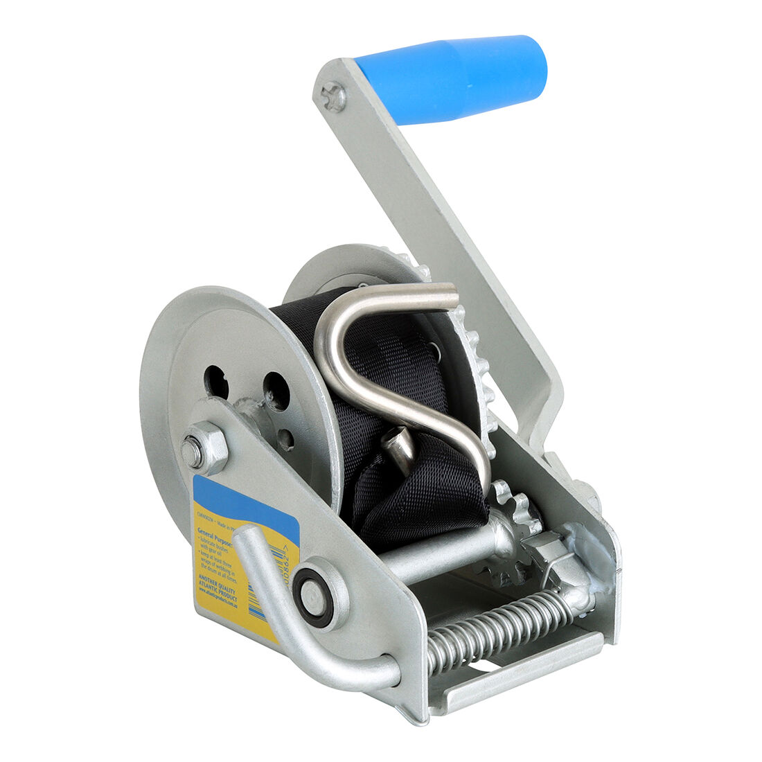 Atlantic Cadet Winch 3:1 Webbing Strap S Hook 4.5m 300kg, , scanz_hi-res