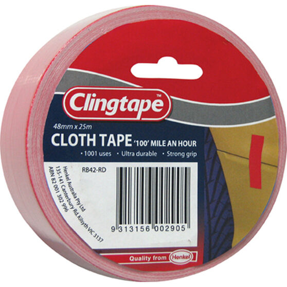 Clingtape Red Cloth Tape 48mm x 25m, , scanz_hi-res