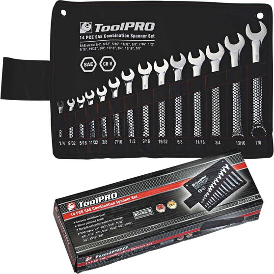 ToolPRO Spanner Set Combination SAE 14 Piece, , scanz_hi-res
