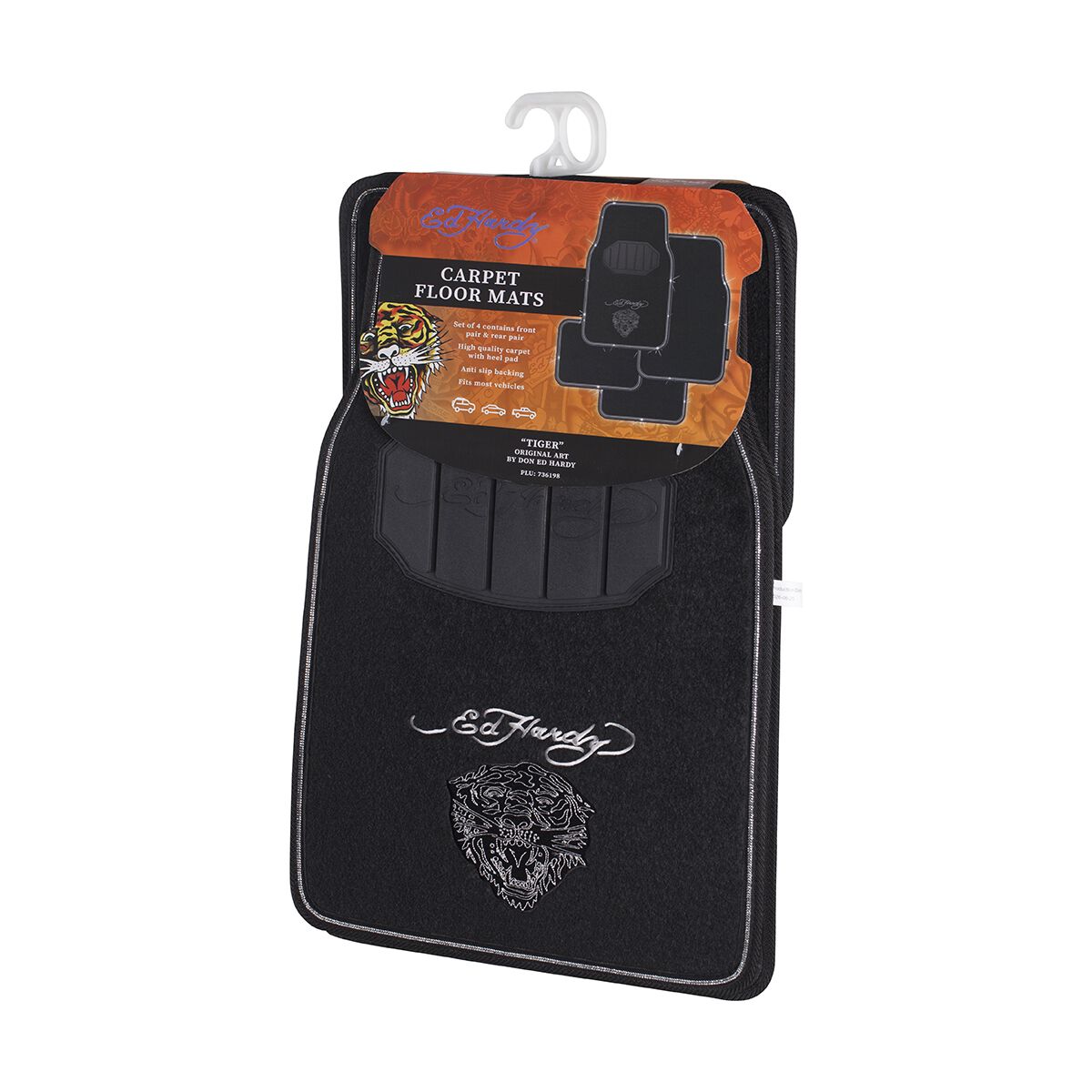 Ed Hardy Floor Mats Tiger Bling Carpet 4 Pack, , scanz_hi-res