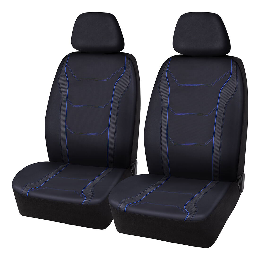 Supercheapauto SCA Memory Foam Jacquard Leather Look Seat Covers Black Blue Adjustable Headrests Airbag Compatible PriceGrabber