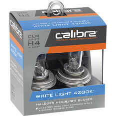 Calibre White Light 4200K Headlight Globes - H4, 12V 60, CA4200H4, , scanz_hi-res