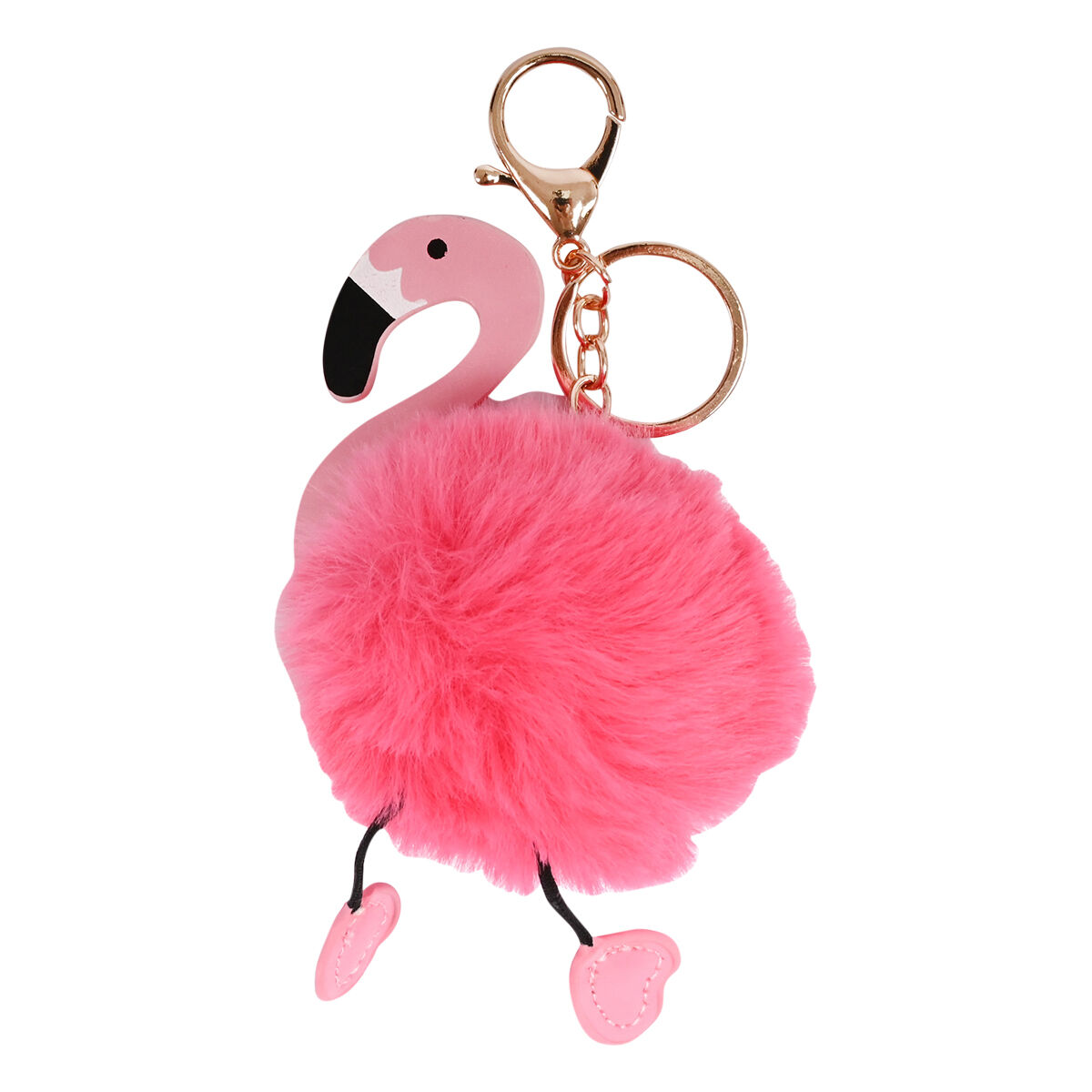 Pom Pom Keyring Flamingo