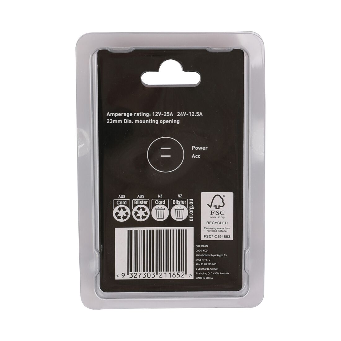 SCA Rocker Switch Round - 12/24V, On/Off, Plastic, , scanz_hi-res