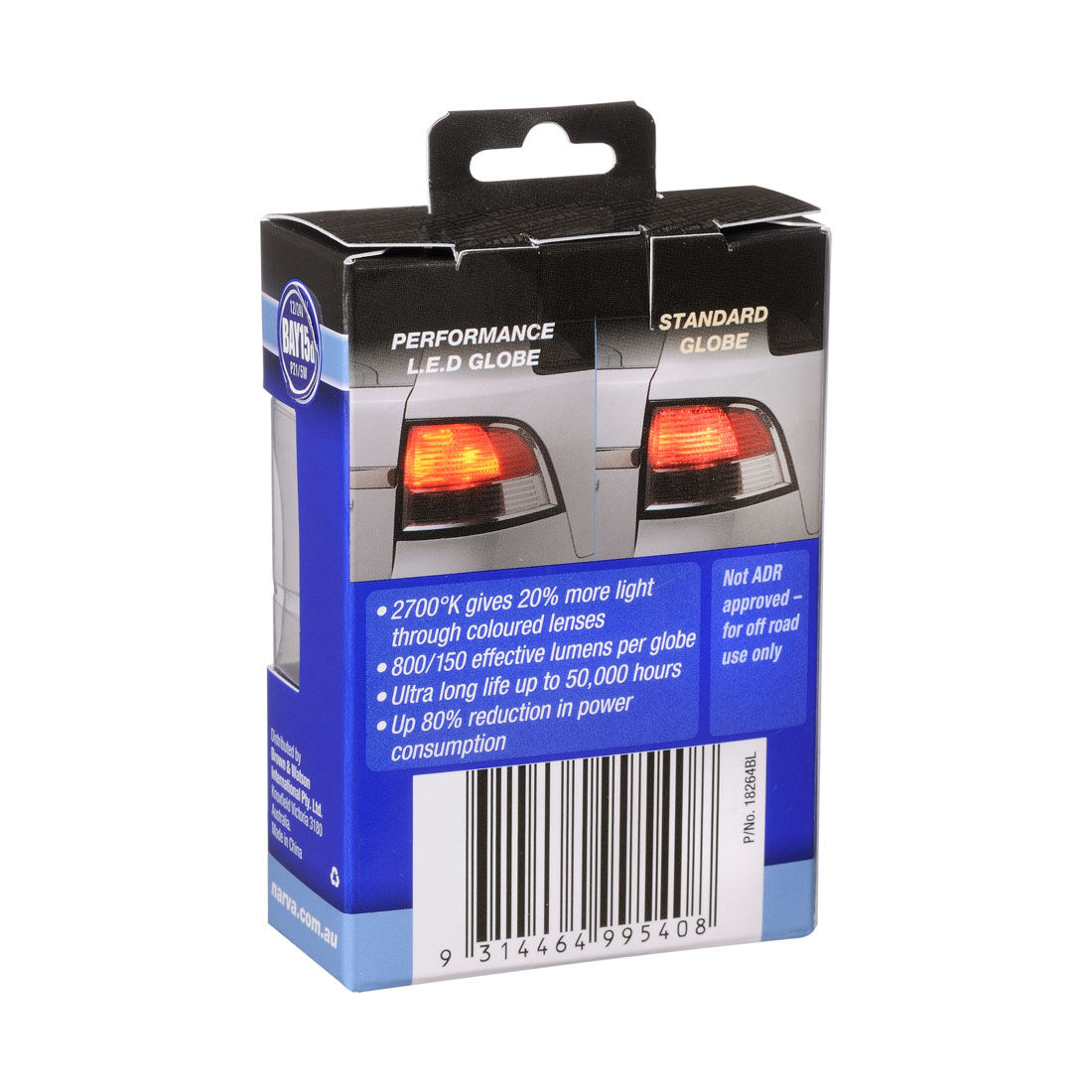 Narva Automotive Globes - Performance LED Bayonet 12/24V, P21/5W, BAY15D, , scanz_hi-res