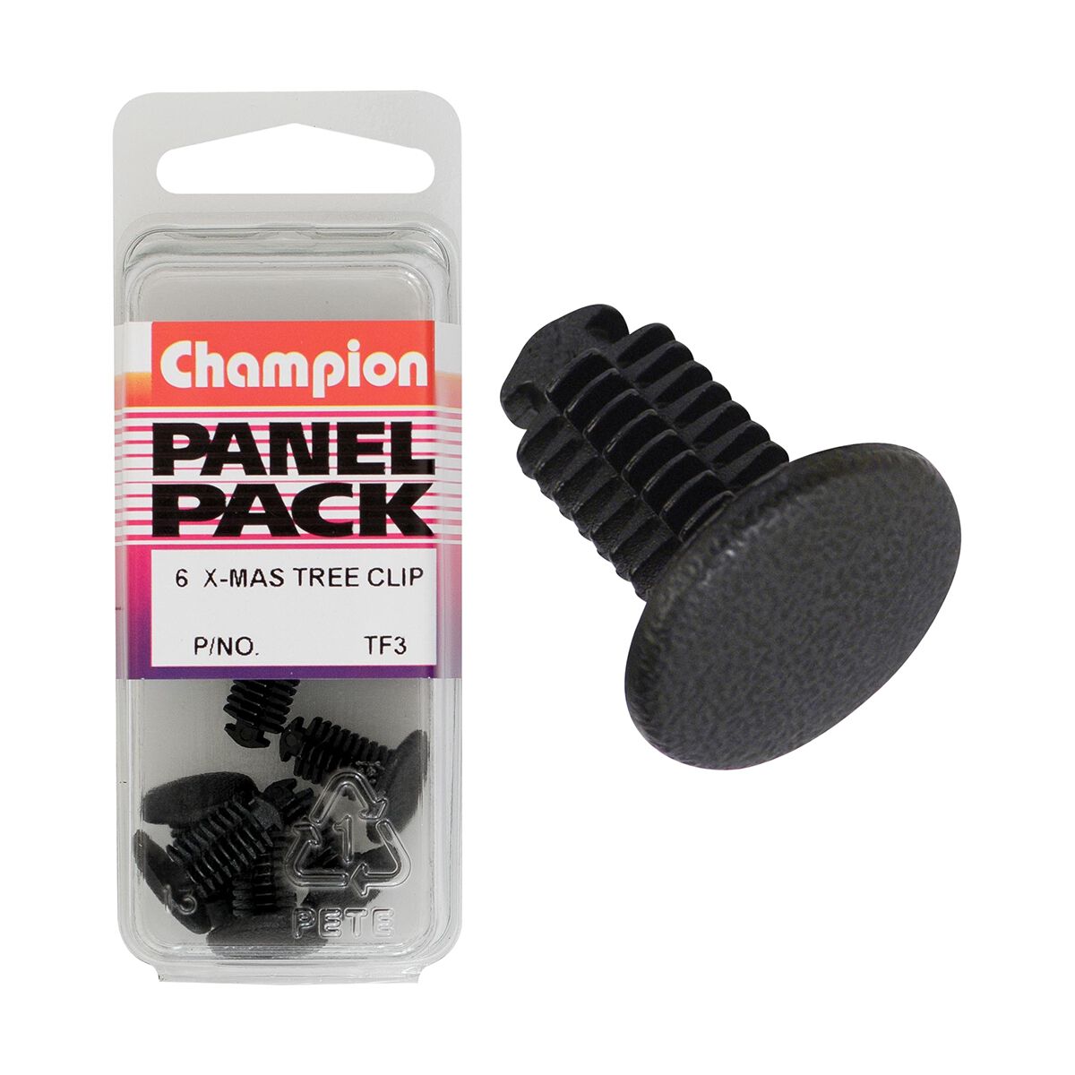 Champion Panel Pack Christmas Tree Clips Black. TF3, 6.4mmx17.2mm, , scanz_hi-res