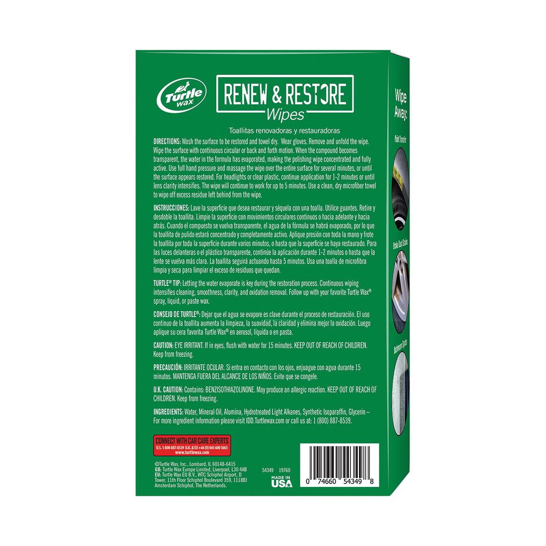 Turtle Wax Renew & Restore Wipes 8PK, , scanz_hi-res