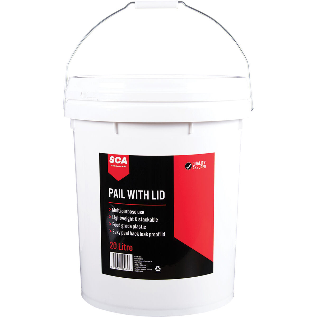 SCA Plastic Pail with Lid 20L, , scanz_hi-res