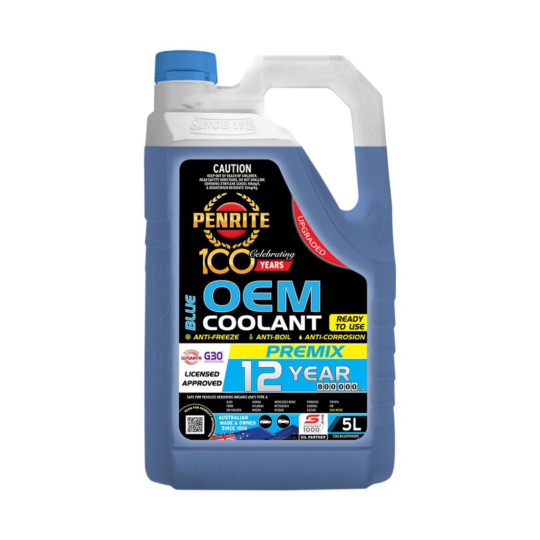 Penrite Blue Long Life Anti Freeze / Anti Boil Coolant Premix - 5 Litres, , scanz_hi-res