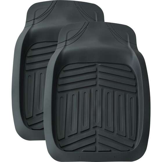 Ridge Ryder Deep Dish PVC Car Floor Mats - Front Pair, Black, , scanz_hi-res