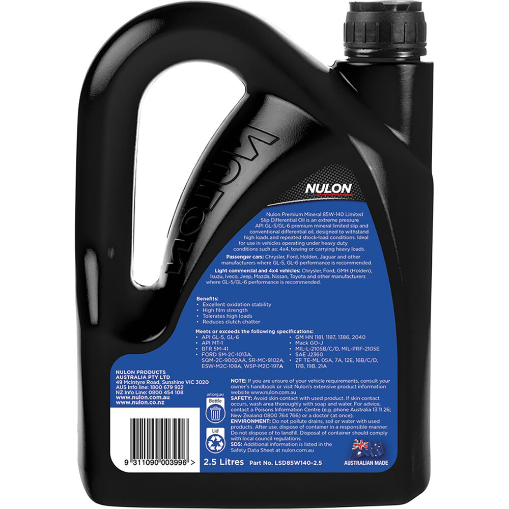 Nulon 2.5L 85W140 Limited Slip Differential Oil Supercheap Auto New Zealand