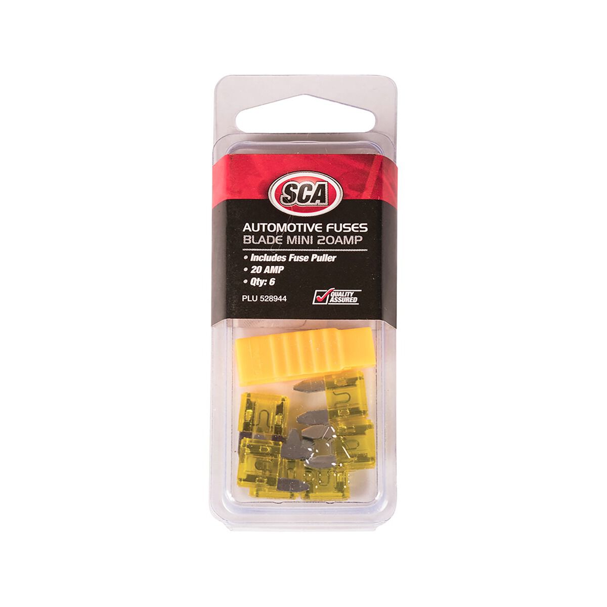 SCA Automotive Fuses - Mini Blade, 20 Amp, 6 Piece, , scanz_hi-res