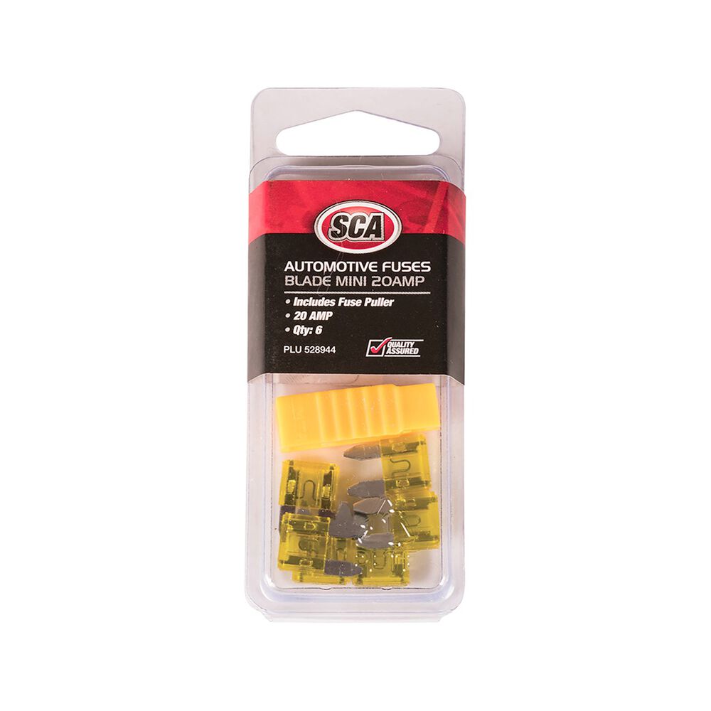 SCA Automotive Fuses Mini Blade, 20 Amp, 6 Piece Supercheap Auto