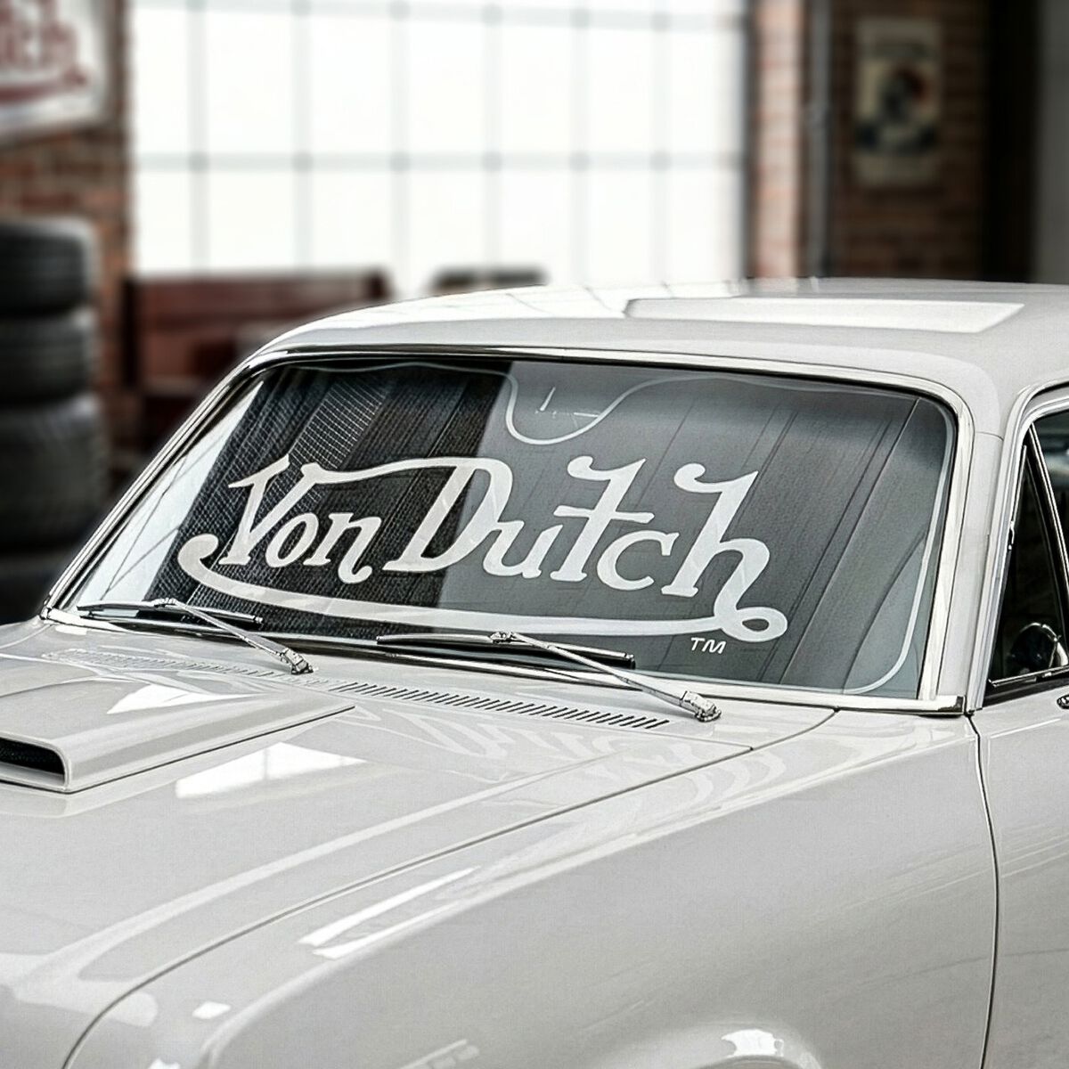 Von Dutch Logo Accordion Sunshade - Black/White, , scanz_hi-res