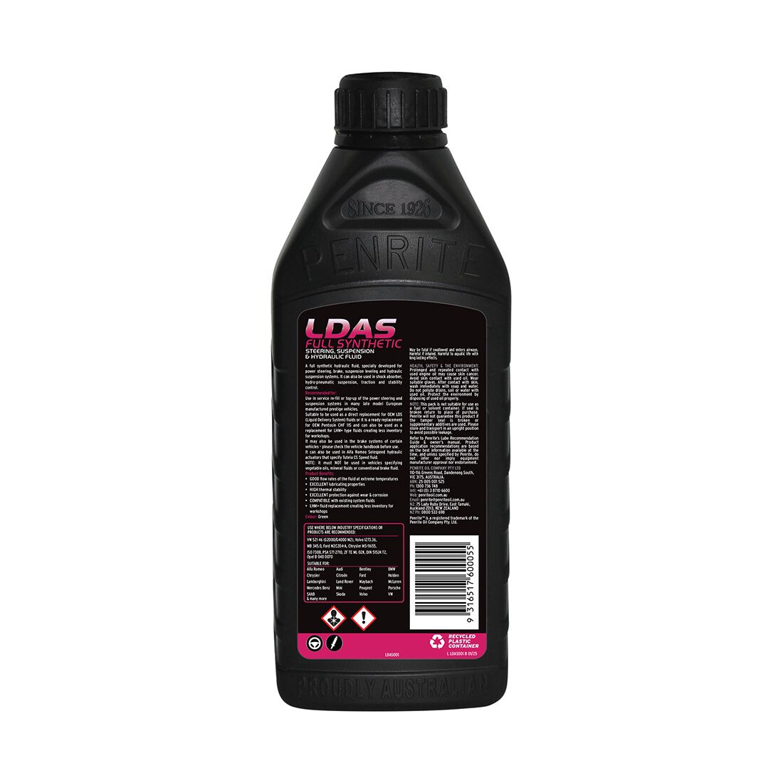 LDAS Full Synthetic Power Steering Fluid - 1 Litre, , scanz_hi-res