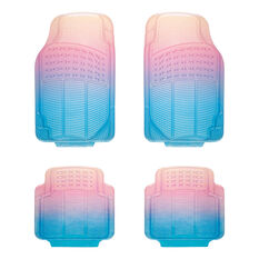 SCA Ombre Car Floor Mats PVC Pink/Blue Set of 4, , scanz_hi-res