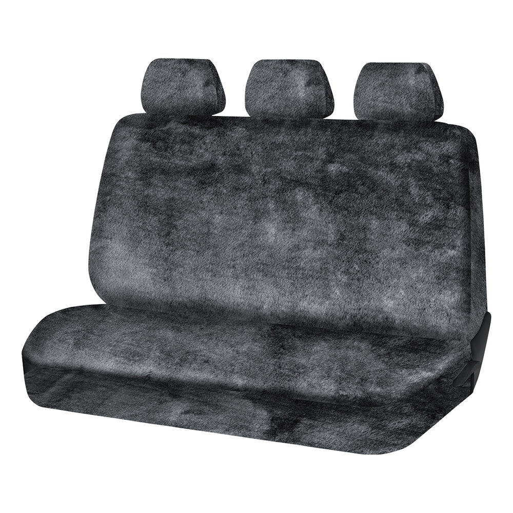 SCA Luxury Fur Seat Cover Slate Adjustable Headrests Rear Seat Size 06H