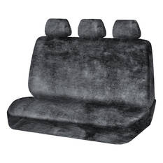 SCA Luxury Fur Seat Cover Slate Adjustable Headrests Rear Seat Size 06H, , scanz_hi-res