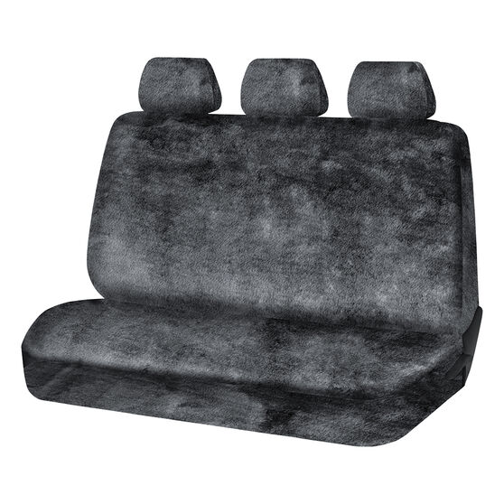 SCA Luxury Fur Seat Cover Slate Adjustable Headrests Rear Seat Size 06H, , scanz_hi-res