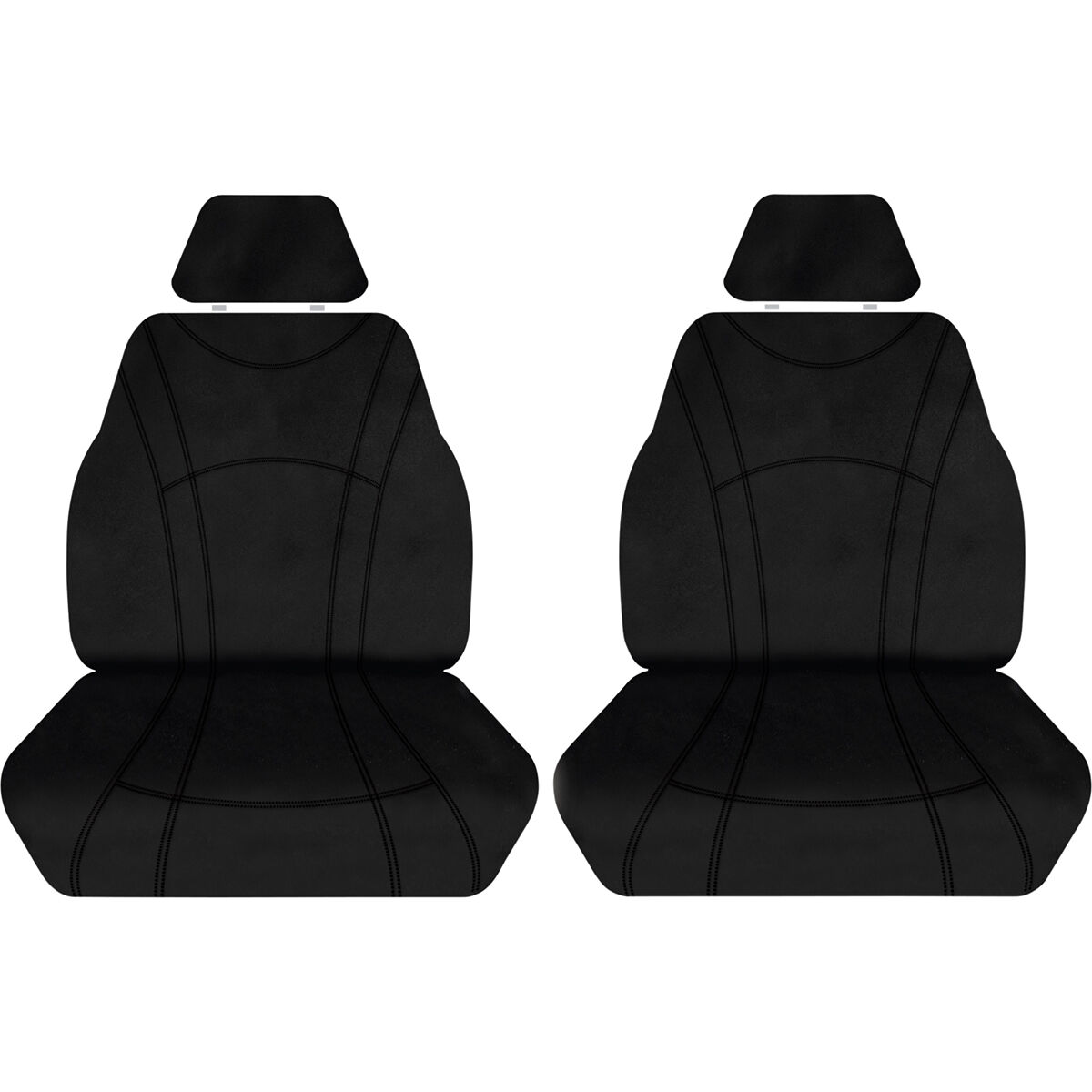 Getaway Neoprene Ready Made Seat Covers Front Pair Black suits Colorado/DMAX/MUX, , scanz_hi-res