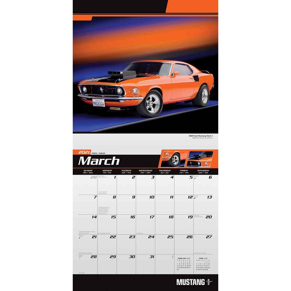 ford mustang calendar 2021
