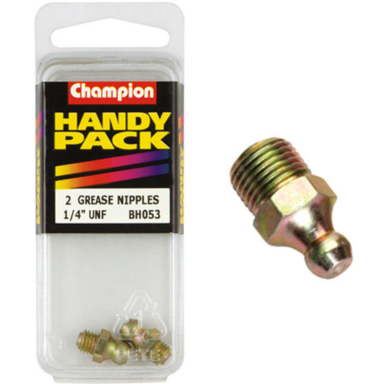 Champion Handy Pack Grease Nipples BH053, 1/4" UNF, Straight, , scanz_hi-res