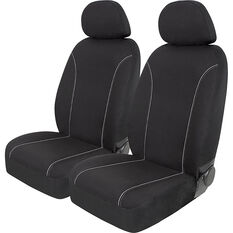 SCA Canvas Seat Covers - Black/Grey Adjustable Headrests Size 30 Front Pair Airbag Compatible, , scanz_hi-res