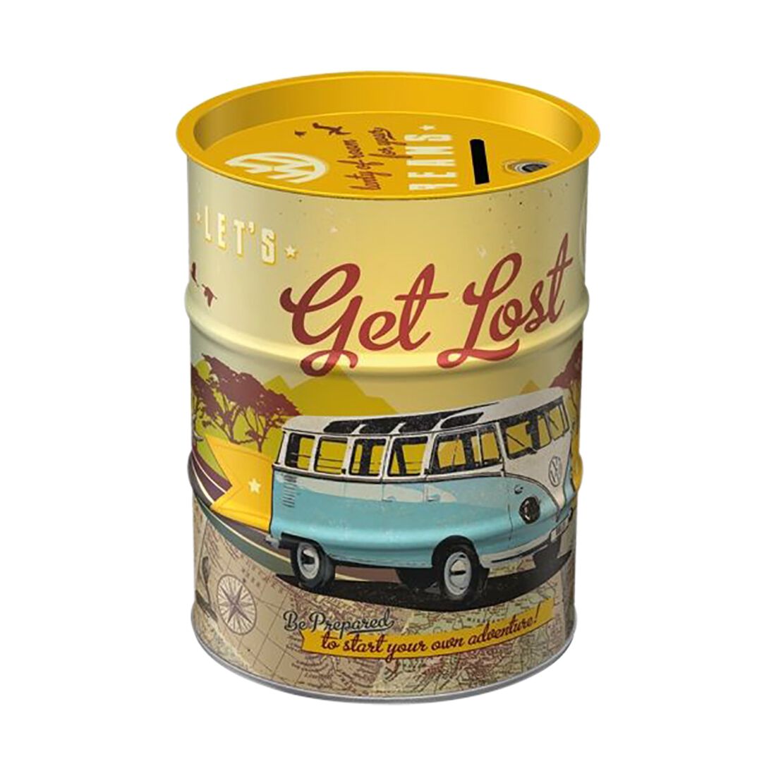 Nostalgic-Art Oil Barrel Money Box VW Kombi - Let's Get Lost, , scanz_hi-res
