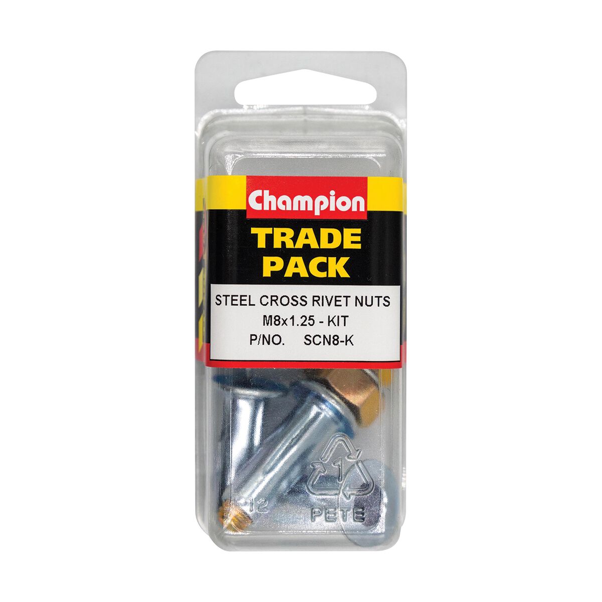 Champion Steel Cross Rivet Nuts, M8x1.25 Kit, , scanz_hi-res