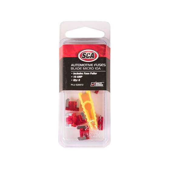 SCA Automotive Fuses - Micro Blade, 10 Amp, 6 Piece, , scanz_hi-res