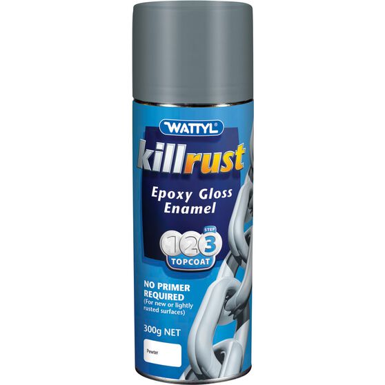 Wattyl Killrust Epoxy Gloss Enamel Aerosol Paint Pewter 300g Supercheap Auto New Zealand