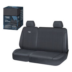 Ridge Ryder Canvas Ute Seat Covers Charcoal/Black Piping Adjustable Headrests Front (with cut out) 401SAB, , scanz_hi-res