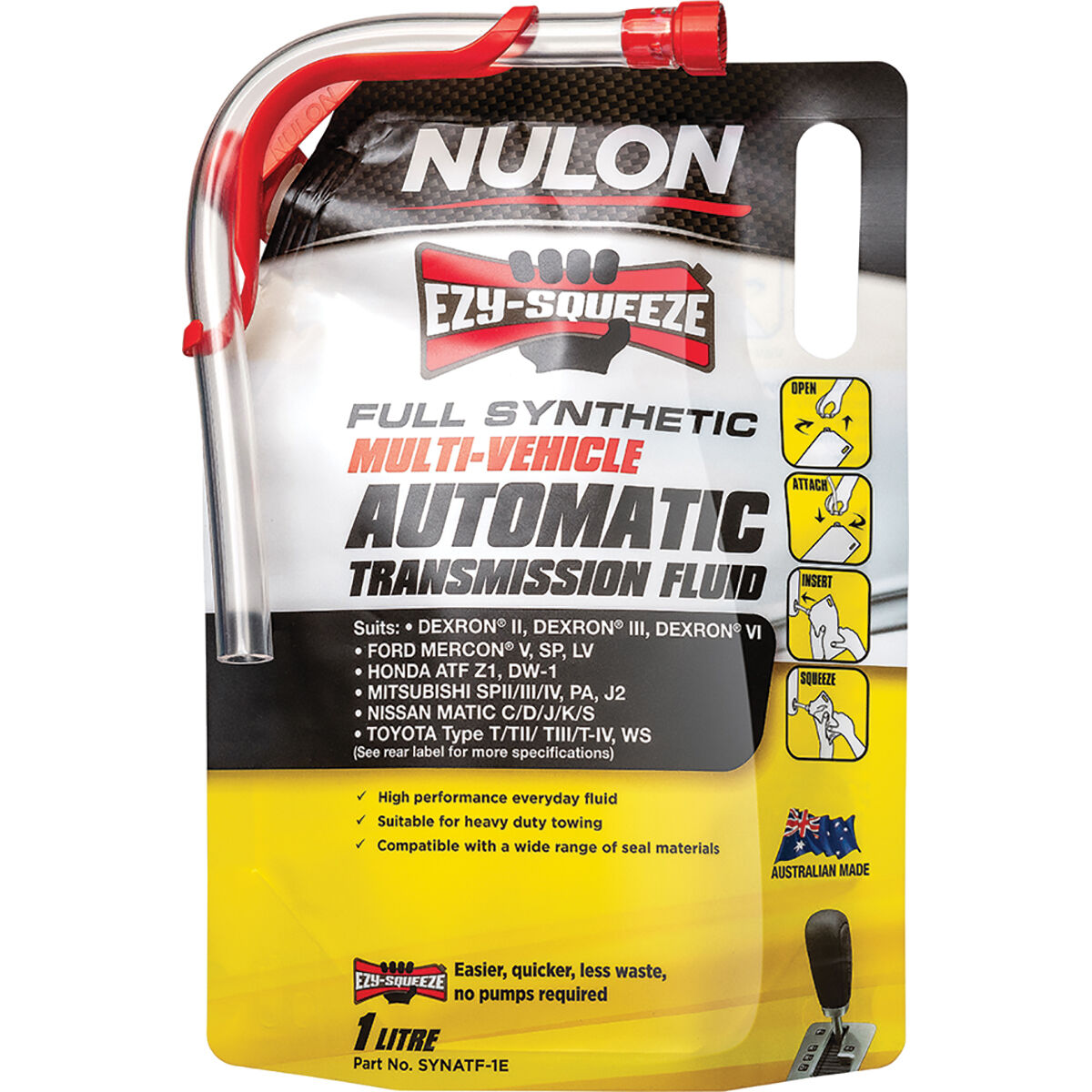 NULON EZY-SQUEEZE Multi-Vehicle Automatic Transmission Fluid - 1 Litre, , scanz_hi-res