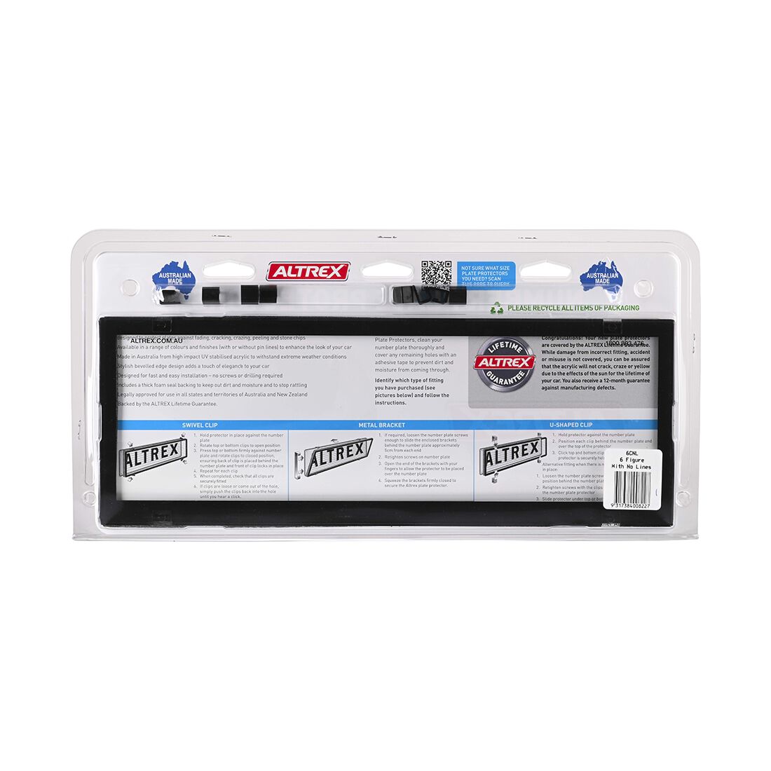 Altrex Number Plate Protector - 6 Figure Standard Clear NZ6CNL, , scanz_hi-res