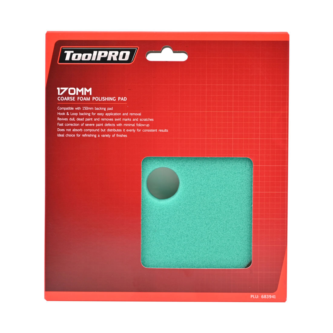 ToolPRO 170mm Coarse Foam Polishing Pad Green, , scanz_hi-res