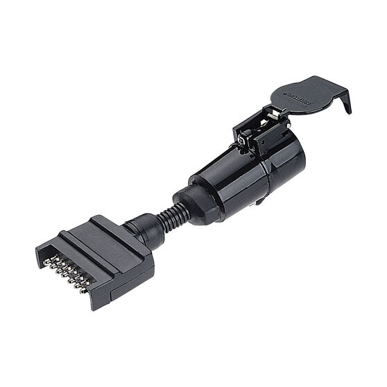 Narva Trailer Adaptor 7 Pin Flat Socket to 7 Pin Large Round Plug, , scanz_hi-res